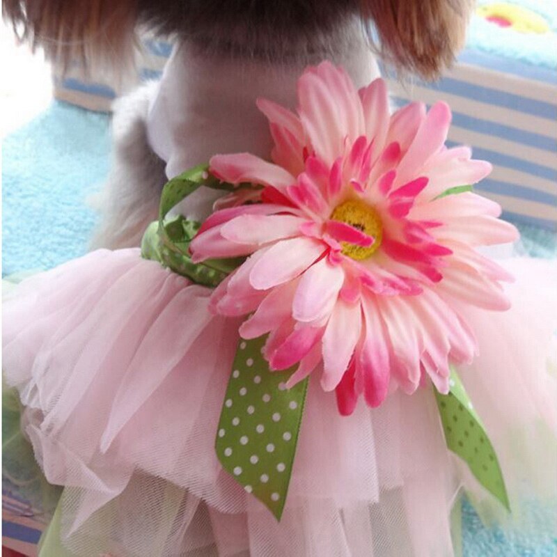 Mode Hond Kleding Jurk Met Grote Zonnebloem Zacht Katoen Prinses Jurk Voor Puppy Teddy Honden Jurk Voor Hond Huisdier