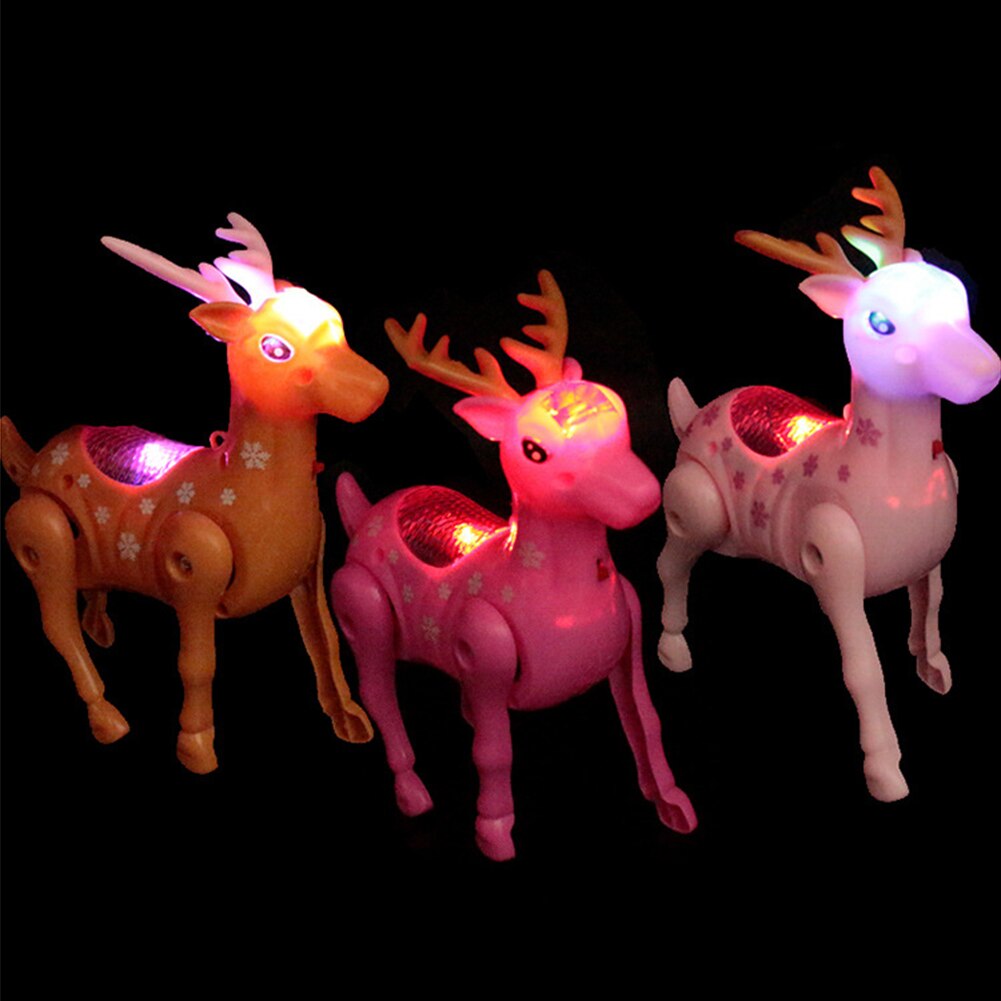 Elektryczny chodzący muzyczny doprowadziło Sika Jeleń zabawka w kształcie zwierzątka ze smyczą interaktywna zabawka dla dzieci наклейки на автотовары akcesoria samochodowe