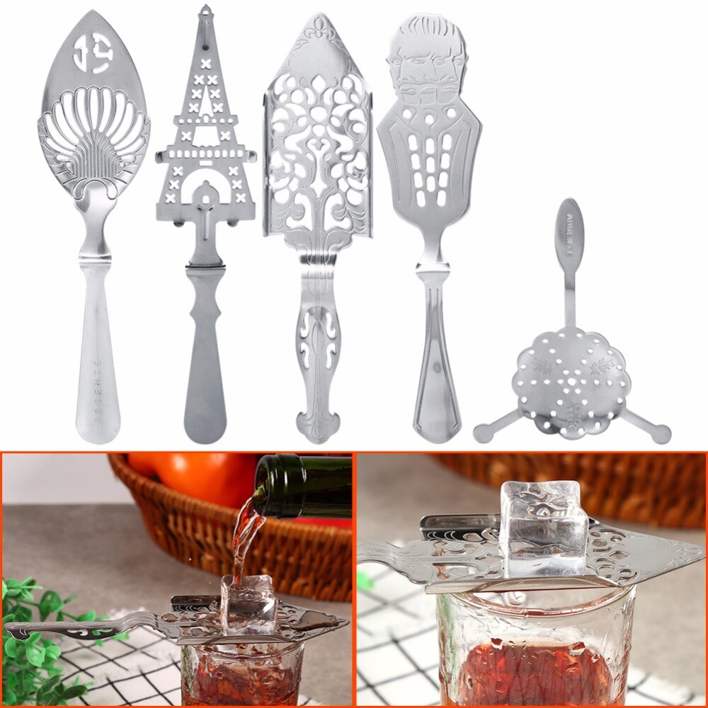 Cucharas de absenta de acero inoxidable, colador de alambre mezclado, coctelera, filtro para bebidas, barra de ajenjo, accesorios para Bar