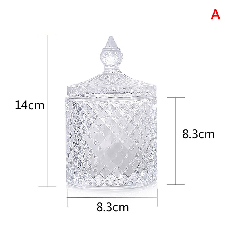 Färgglad burk i romersk stil kristallglas täckt förvaringsburk sockerlåda smycken burk godisburk heminredning lks 99: Svart