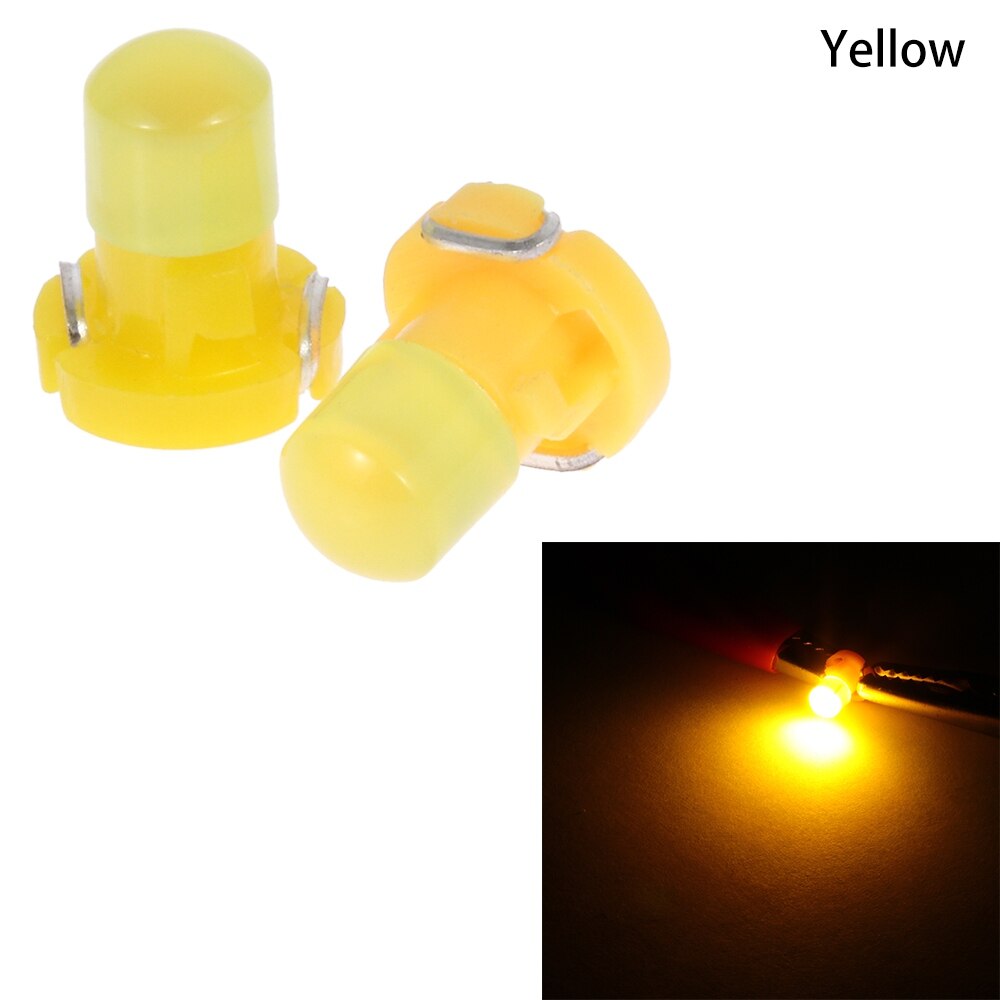 10Pcs/Lot Practical 12V T3 Dash Indicator Light Panel Bulb COB Wedge LED Instrument Dashboard Lamp Auto Interior Accessories: yellow