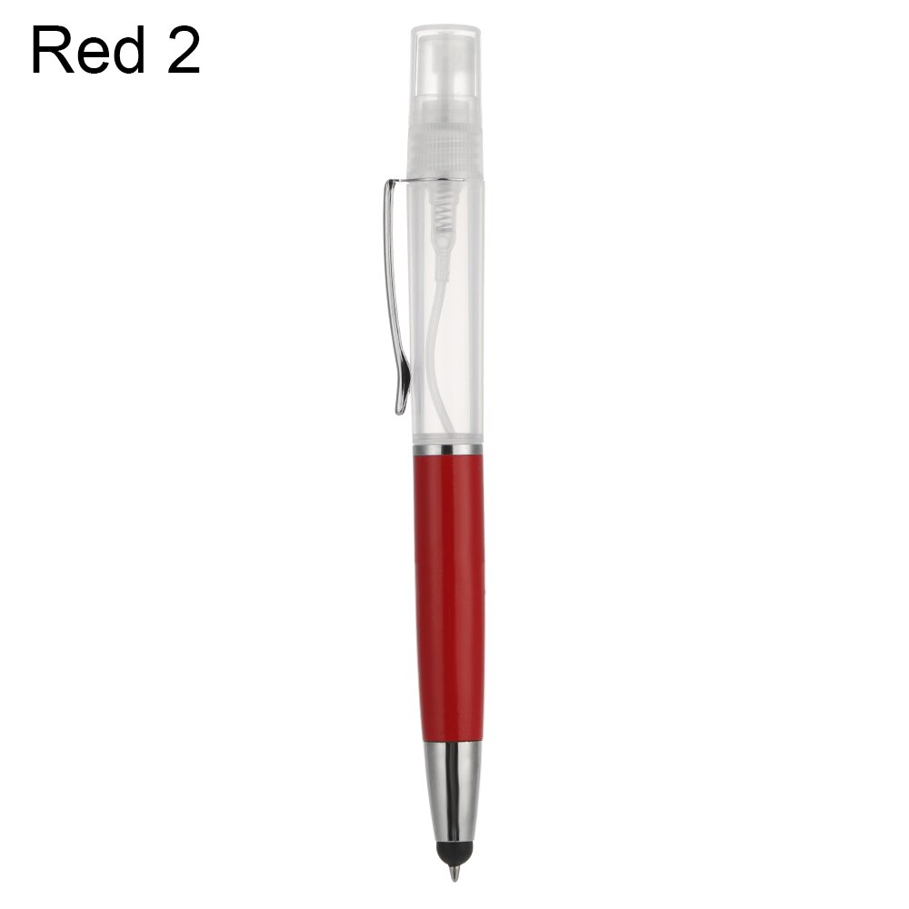 1 PC Portable Multifunction Spray Ballpoint Pen Refillable Disinfectant Pen Practical Mini Travel Perfume Bottle Writing Tools: style 2-Red