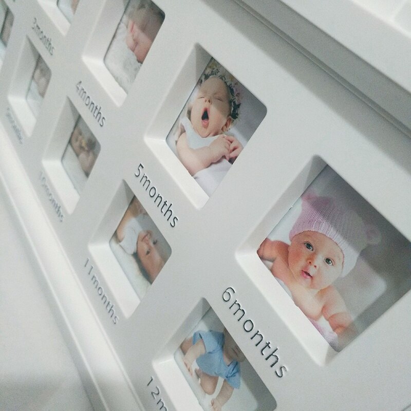 Baby Memorial Growing Picture Frame 1-12 Month Baby Photo Frame Display Kids Birthday Home Room Decor Wall Decorations