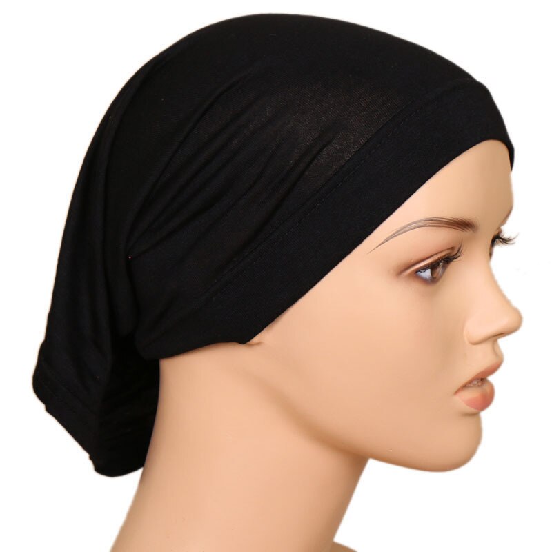 Women Chiffon Muslim Hijab Caps Flower Print Turban Bonnet Islamic Ladies Head Scarf Wrap Under Hijab Caps Turbante: 19