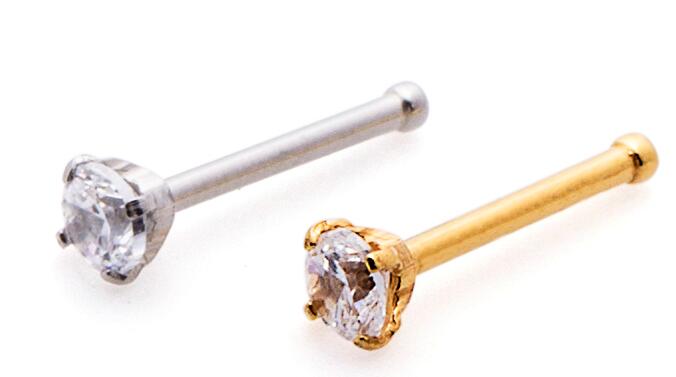 2-5PCS/PACK 20G Nose Studs Rings Silver Gold Body Piercing jewelry Small Earrings For Women Gilrs: 3mmround silver gold