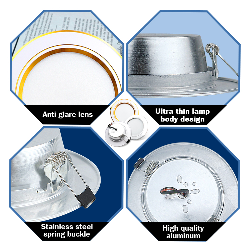 ledet-downlight 5w 9w ledet-panellampe 12w 15w 18w innfelt downlight rund taklampe  ac 220v 230v søkelyset innendørsbelysning