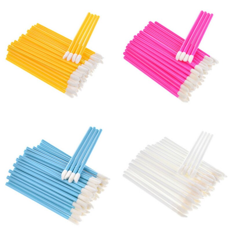 Brochas de maquillaje desechables, cepillo de pestañas, palo de algodón, limpieza de extensiones de pestañas, hisopo, herramientas de belleza, 100 Uds.