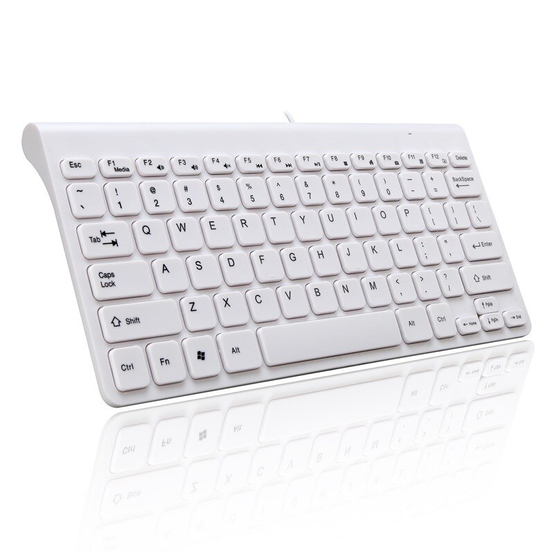 Mini Slim Toetsenbord Responsieve 78 Key Usb Wired Compacte Draagbare Dunne Toetsenbord Voor Desktop Laptop Mac Pc Bedraad Toetsenbord Teclado: white