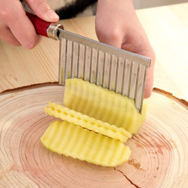 Stainless Steel Potato Chip Slicer Potato Wavy Edged Tool Peeler Kitchen Knives Vegetable Fruit Cutting Kitchen Accessories