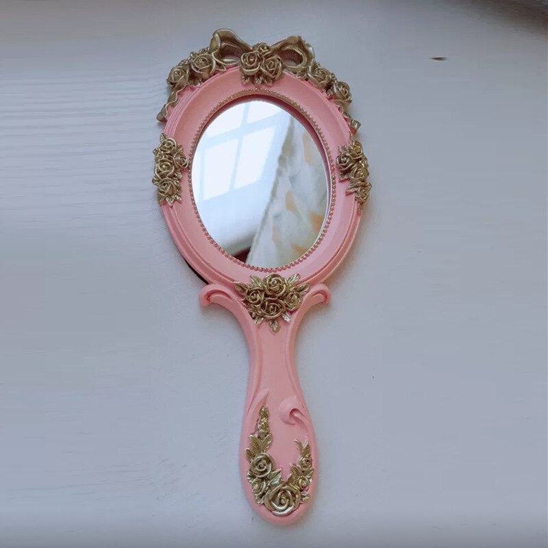 Stand Desktop Spiegel Grote Home Decoratie Elegante Milieuvriendelijke Goud Vintage Barokke Muur Gemonteerde Spiegel Voor Slaapkamer Artistieke: pink 26.5x2x11.5