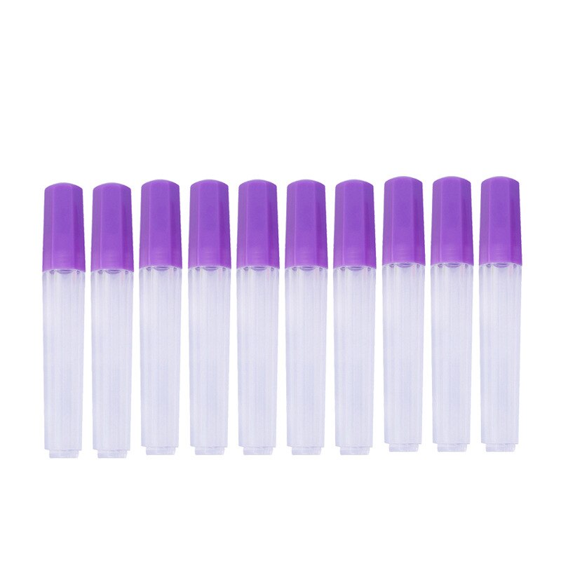 MIUSIE 10Pcs Clear Plastic Embroidery Felting Sewing Needles Container Pin Needle Storage Tubes Bottle Holder Storage Cases: 10pcs Purple