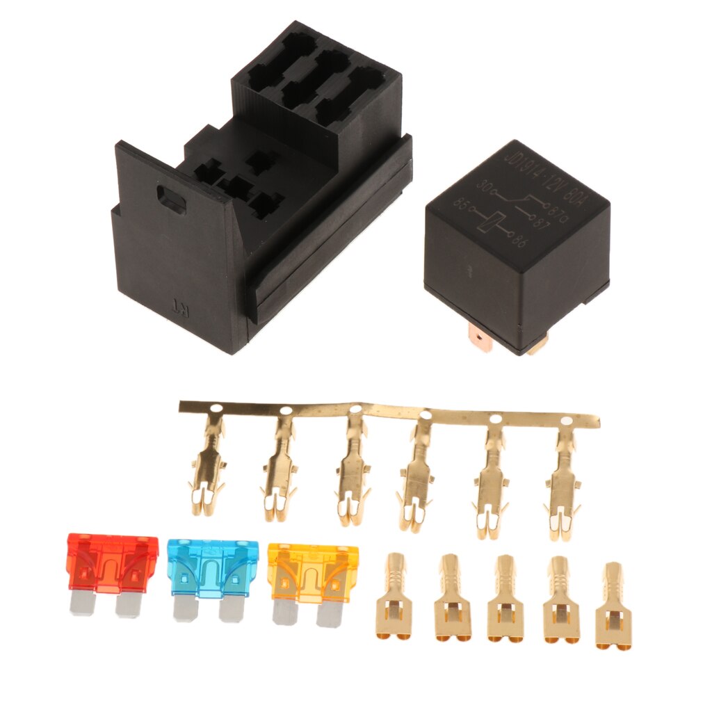 Automotive 3 Way Fuse Box + 1 Relay Socket For Truck/SUV/Trailer/RV