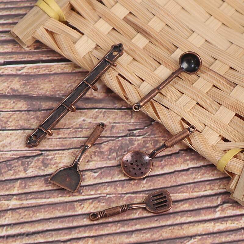 1/12 Puppenhaus Miniatur Zubehör Mini Schaufel Suppe Löffel Lagerung Halter Simulation Möbel Küche Utensilien Für Dekoration