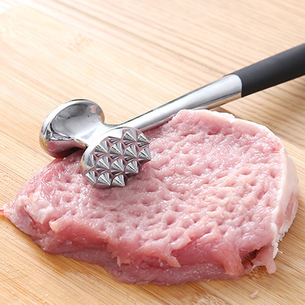 Kitchen double-sided meat tenderizer, metal meat hammer, household stainless steel rolled meat steak meat tenderizer