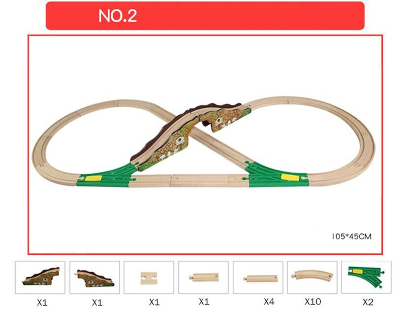 EDWONE One Set Assembled educational Tracks Toys Beech Wood Train Slot Railway Accessories Original Toy Kids fit Thom as Trains: NO2