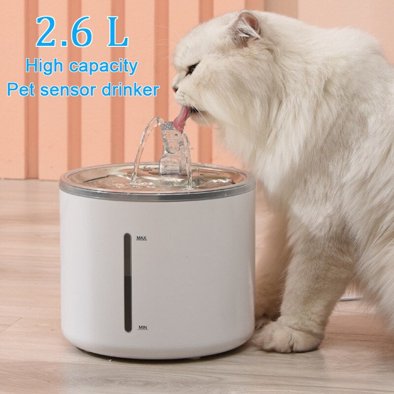 Induktion Katze Wasser Brunnen mit Sensor Rostfreiem Stahl Automatische Katzen Wasser Spender 4 schicht Filter Clever Haustier Trinken Brunnen