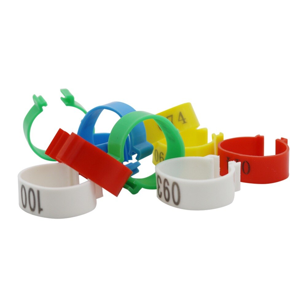 20mm Huhn Digital Clip Ring Kunststoff Identifikation Ring KEINE. 1-100 geflügel Fuß Ring Hühnerstall Fütterung liefert 100 Pcs