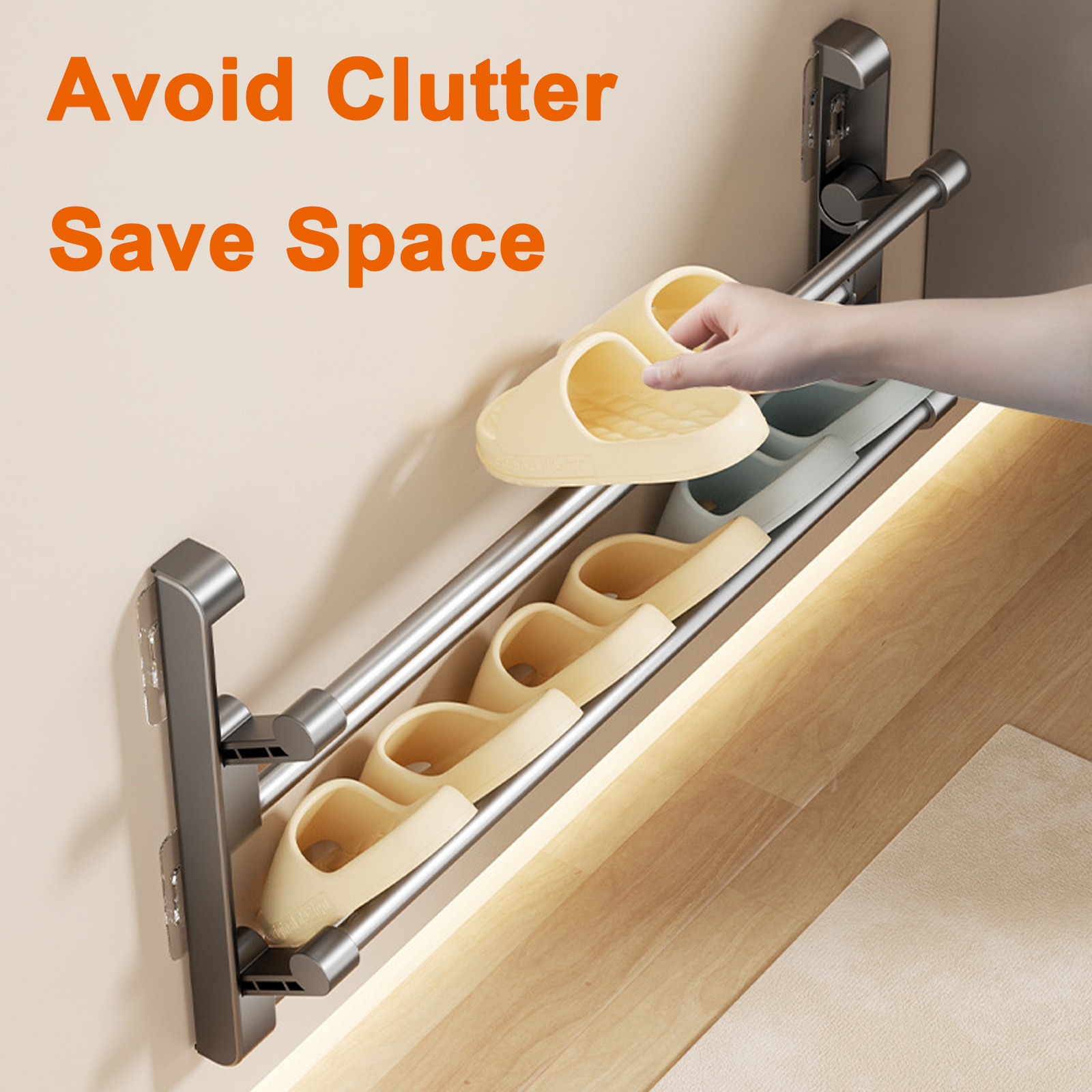 Eenvoudig schoenenrek Aan de muur gemonteerde badkamerslippers Haakhouder Schoenen Slipper Afvoeropslag Droogrek Schoenenorganizer Hanger