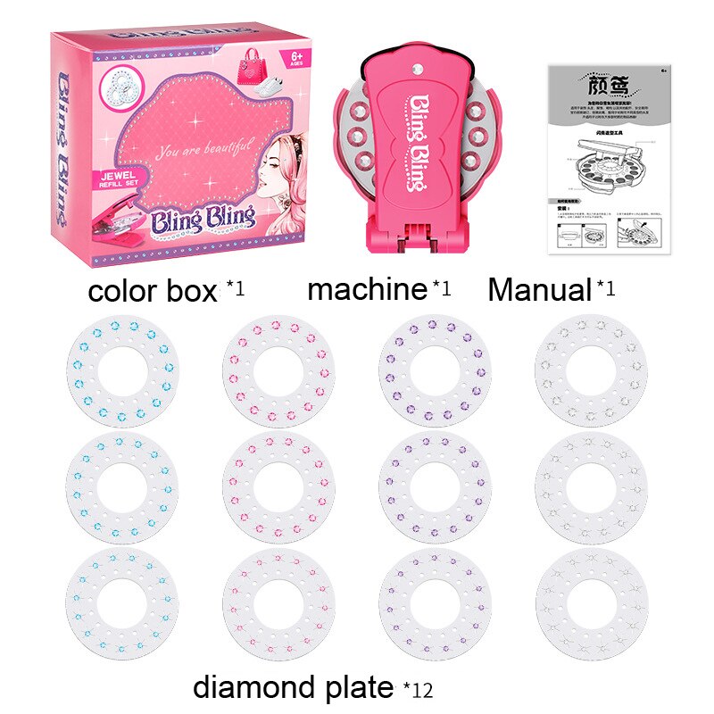 180 Gems Kit Bling Bling Deluxe Set Toy Makeup Play Glass Crystal Rhinestone Art Decoration DIY girls Hair Shoes Sticker