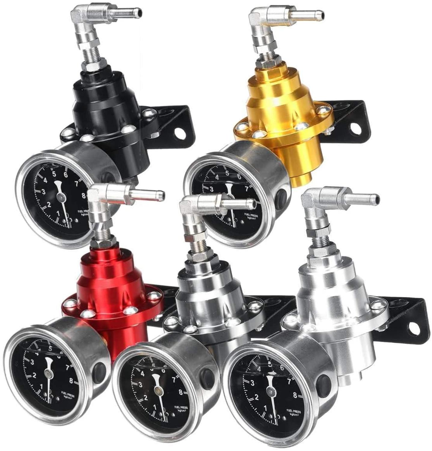 Regulador de combustible de uso General, supercargador de reacondicionamiento de vehículo, regulador de presión de combustible con Kit de manómetro, 1 ud.