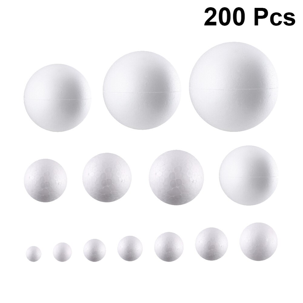 20CM White Children DIY Craft Material Funny Round Christmas Ornament Layout Decorative Props: White 7