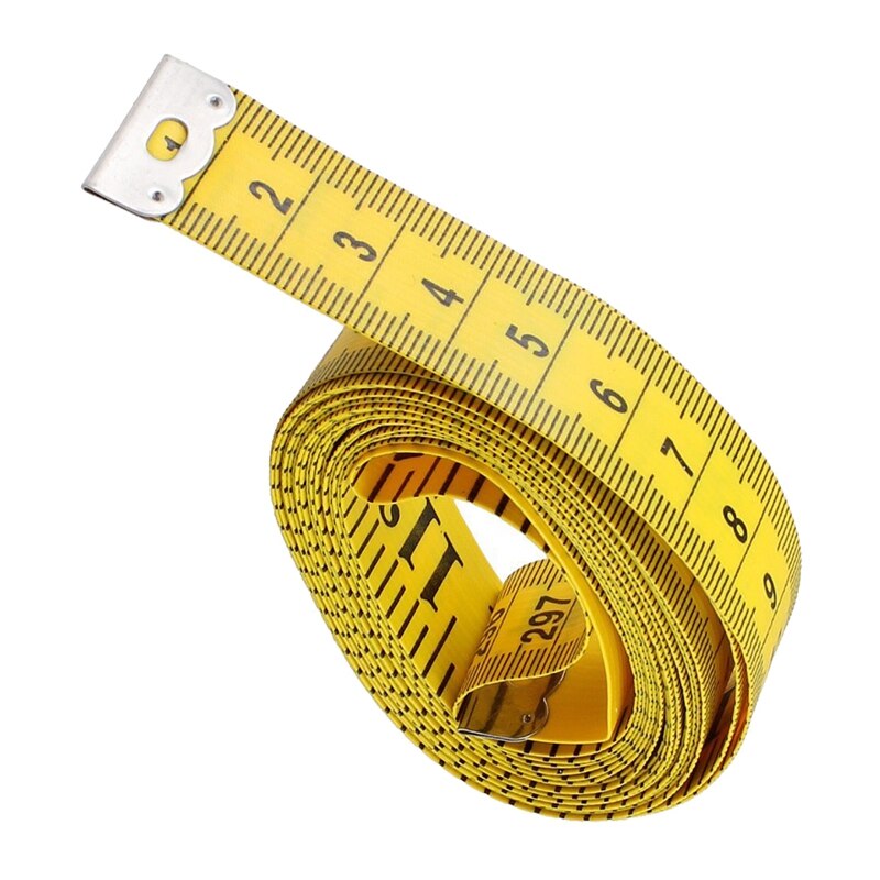 Gul skrædderhåndværk fleksibel lineal målebånd 300 cm