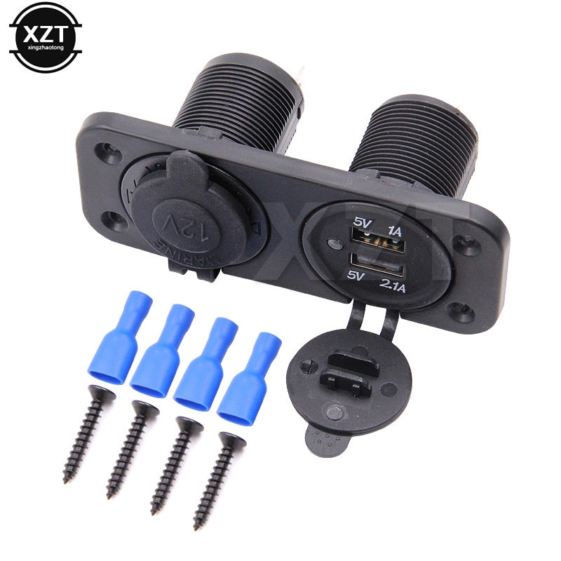 12V Auto Dual USB Cigarette Lighter Socket 3.1A/4.2A Car Boat Motocycle Tractor Adapter Charger Digital Voltmeter