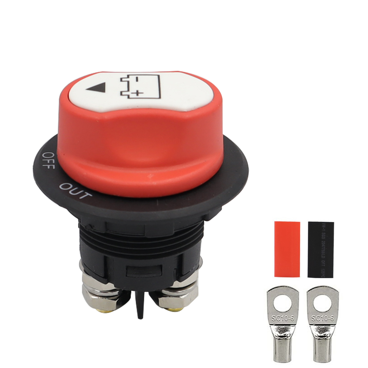 Sélecteur d'isolateur de batterie 50A 100A 200A pour bateau, interrupteur de déconnexion principal de batterie, interrupteur de coupure/arrêt d'alimentation 12-48V: Black