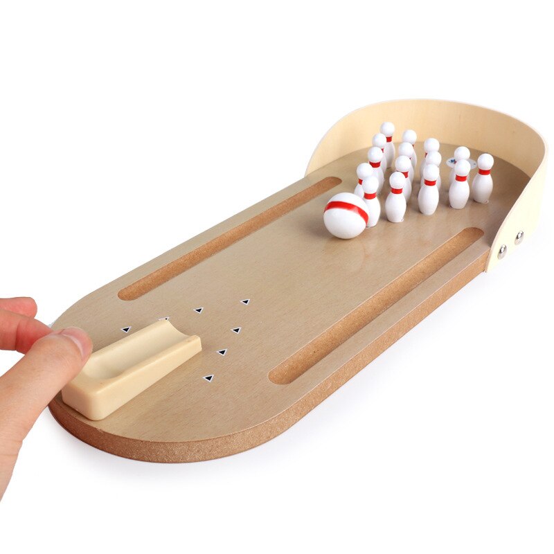 Wooden mini table bowling basketball toys parent child adult decompression board game