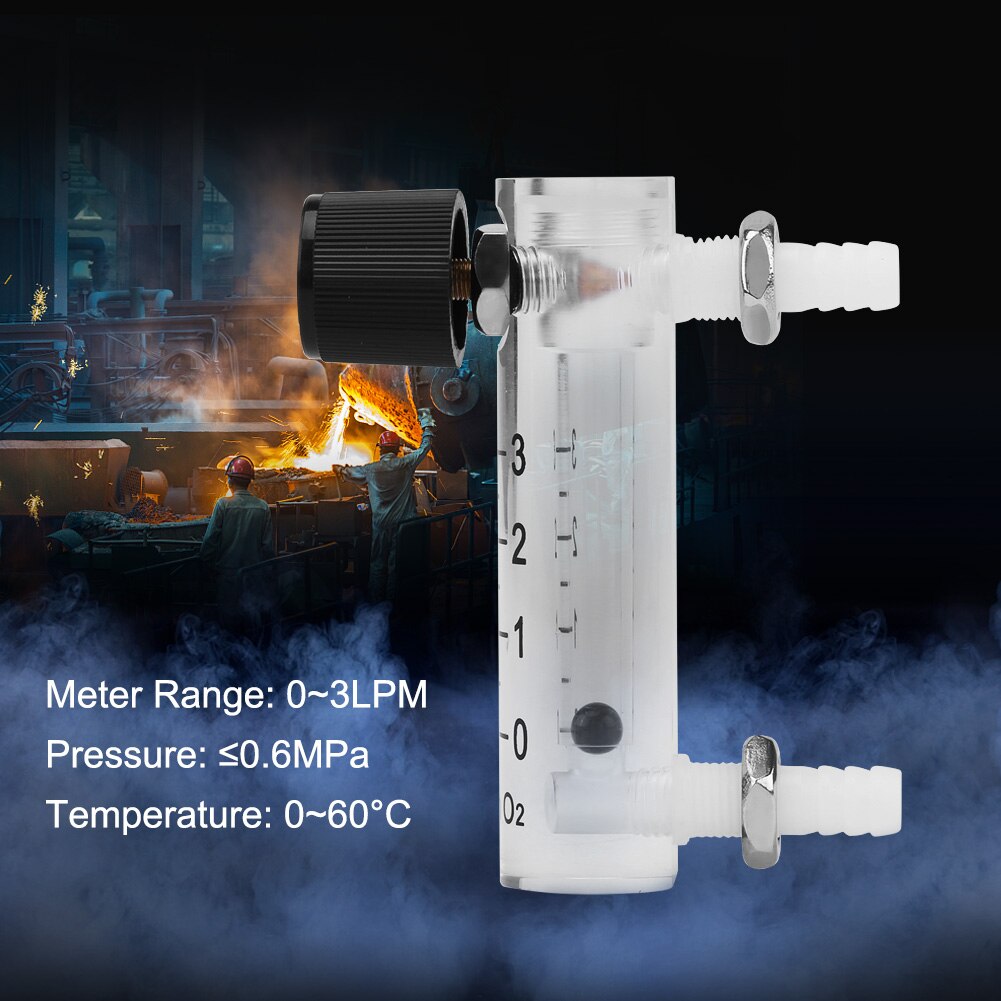 LZQ-2 Air Flow Rate Sensor Counter Gauge 0-3 LPM Air Measuring Flowmeter Gas Oxygen Flow Indicator Meter Recorder