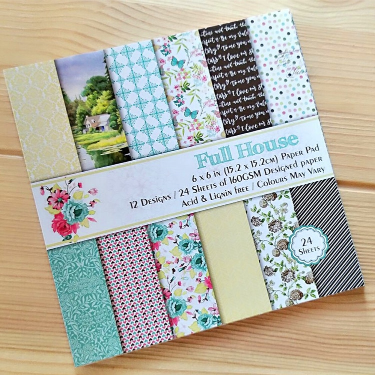 24 pieces of full house pattern scrapbook paper origami art background paper DIY album greeting card paper making
