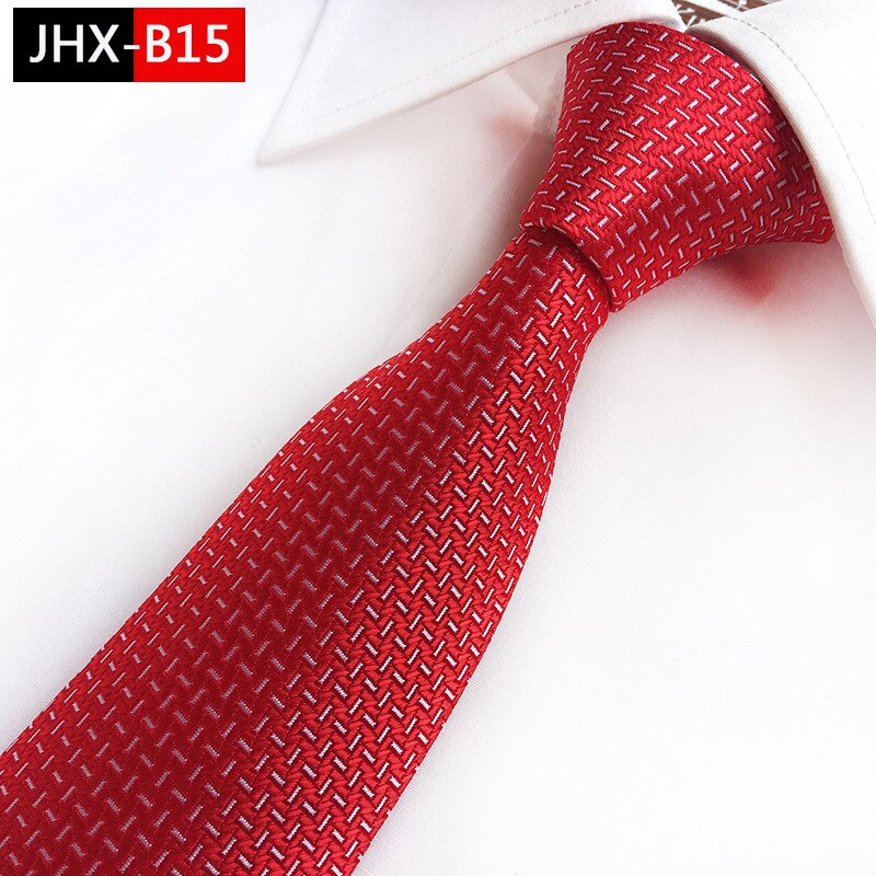 Klasyczne czerwone krawaty ślubne męskie oficjalne akcesoria biznesowe ślubne Pan młody ślubne 8CM krawaty: JHX-B15