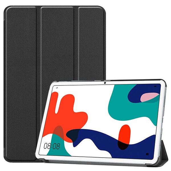 Étui pour tablette huawei matepad 10.4 , housse 3-w09 protection fine et pliable en 10.4 parties avec fonction veille automatique: Noir