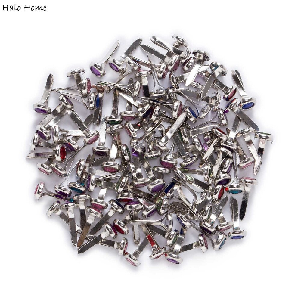 20Pcs Brads Mixed Fastener Metal Scrapbooking Embellishment Handmade Crafts Card Making Decorative DIY Rivets 6mm