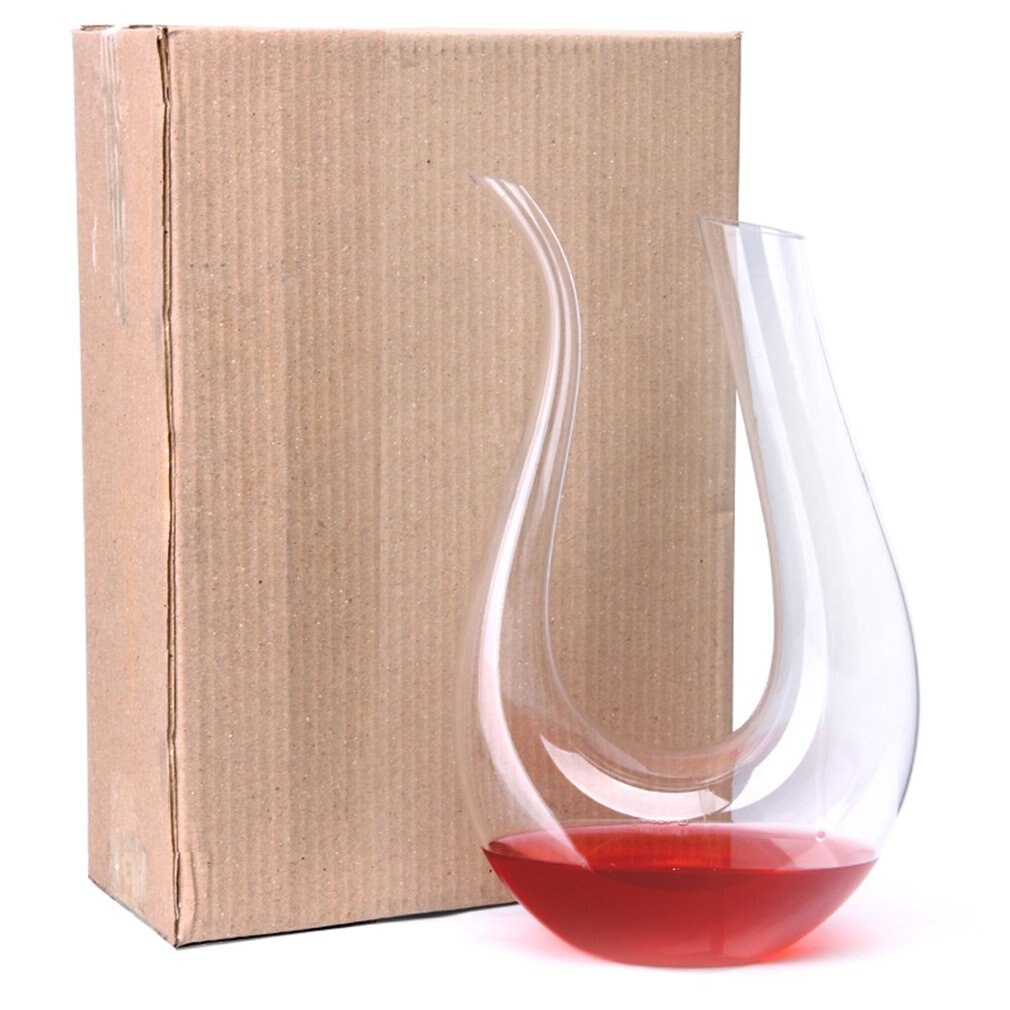 U-Shaped Hand-flown Glass Red Wine Decanter Aerator Liquor Dispenser Pourerevel Spout Crystal Caraffe Bar Glass Holder