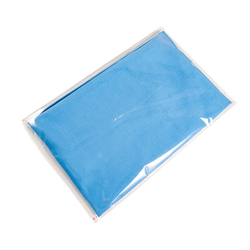Sports mikrofiber hurtigtørrende lomme håndklæde bærbart ultralet absorberende stort håndklæde til swimmingpool svømme gym fitness yoga strand: Himmelblå