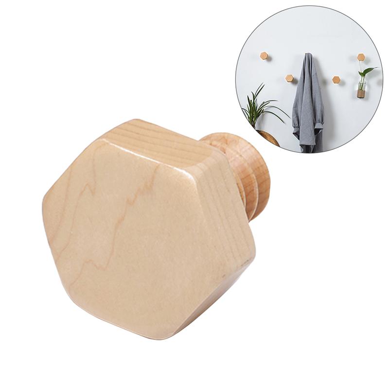 Gancho decorativo de madera maciza para abrigos, colgador de pared de madera para colgar en la pared, colgador de botón, accesorio para hogar cruzado de haya: 03
