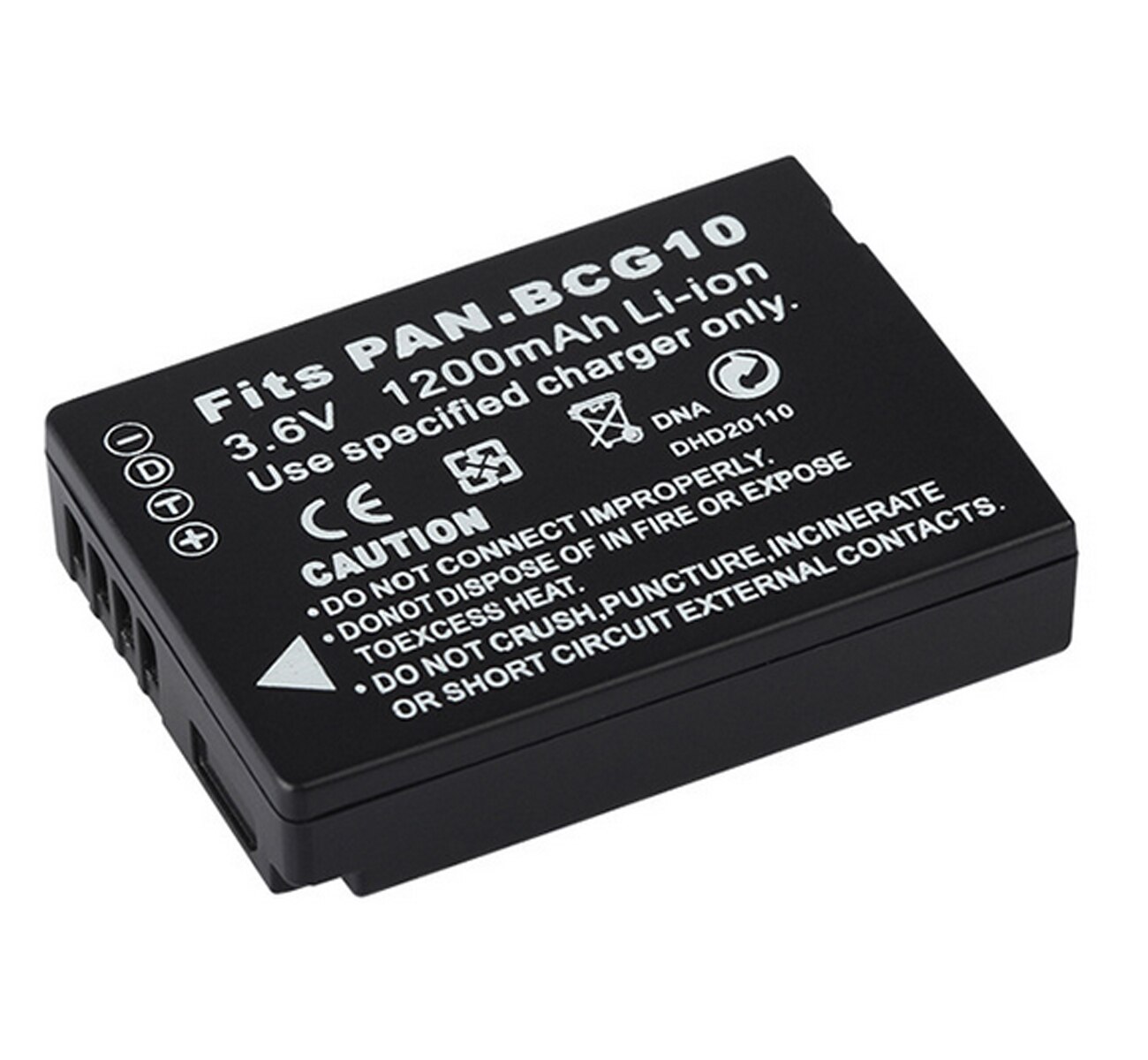 Paquete de batería para cámara Digital Panasonic Lumix DMC-TZ6, TZ7, TZ8, TZ9, TZ10, TZ18, TZ19, TZ20, TZ22, TZ25, TZ30, TZ35: 1x DMW-BCG10 Battery