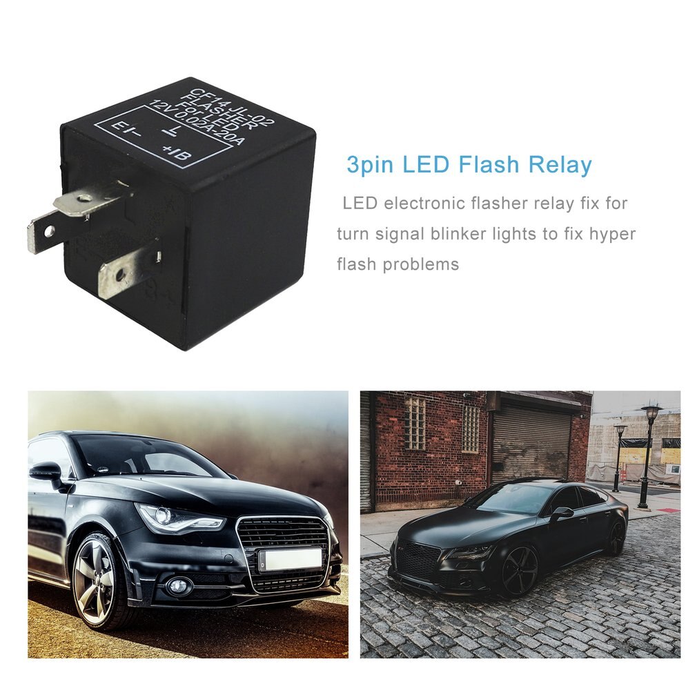 Adjustable 3 Pin LED Electronic Flasher Relay 3 Pin LED Automotive Electronic Flash Relay Car Relay CF14