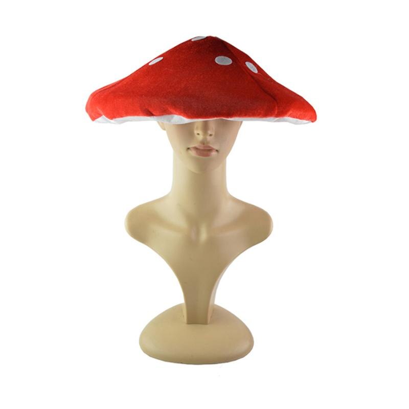 Rode Paddestoel Hoed Toad Hoed Paddestoel Kostuum Partij Grappige Decoratie Hoed Voor Kids (Wit En Rood)