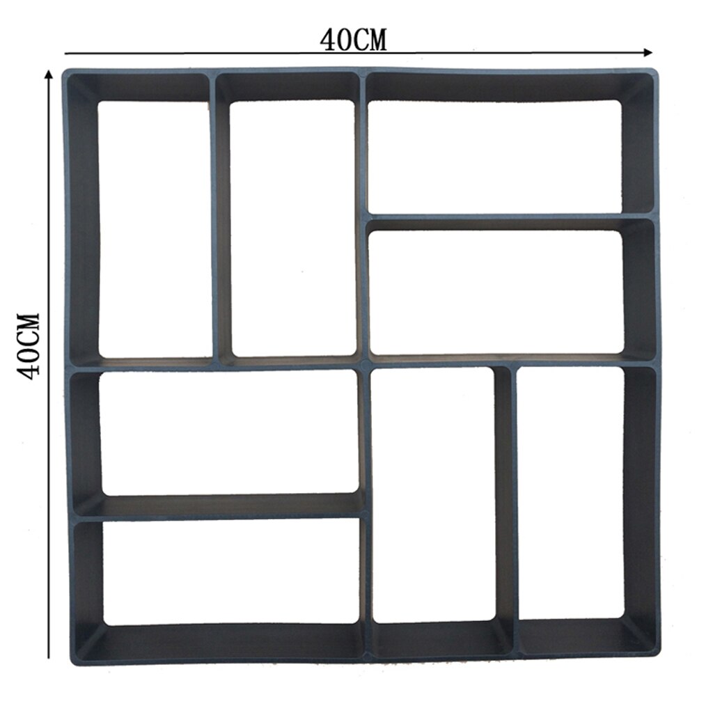 1 pc havestimager støbeform gør-det-selv plastik cement mursten betonstøbeforme havesten vejstøbeform hjem havedekoration tilbehør: I 40x 40x 4cm
