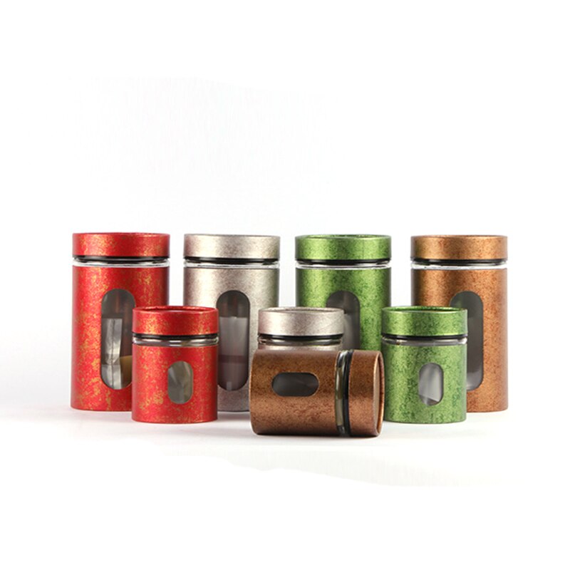 Xin jia yi verpakking thee glazen container plastic schroefdeksel met helder venster lege koffie gedroogd fruit trouwdozen