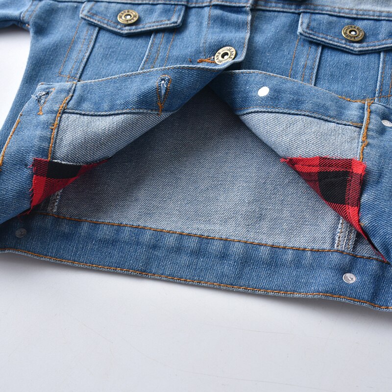 automne hiver unisexe bébé garçons fille Denim veste manteaux infantile longue traîneau revers vêtements d'extérieur enfant en bas âge coupe-vent