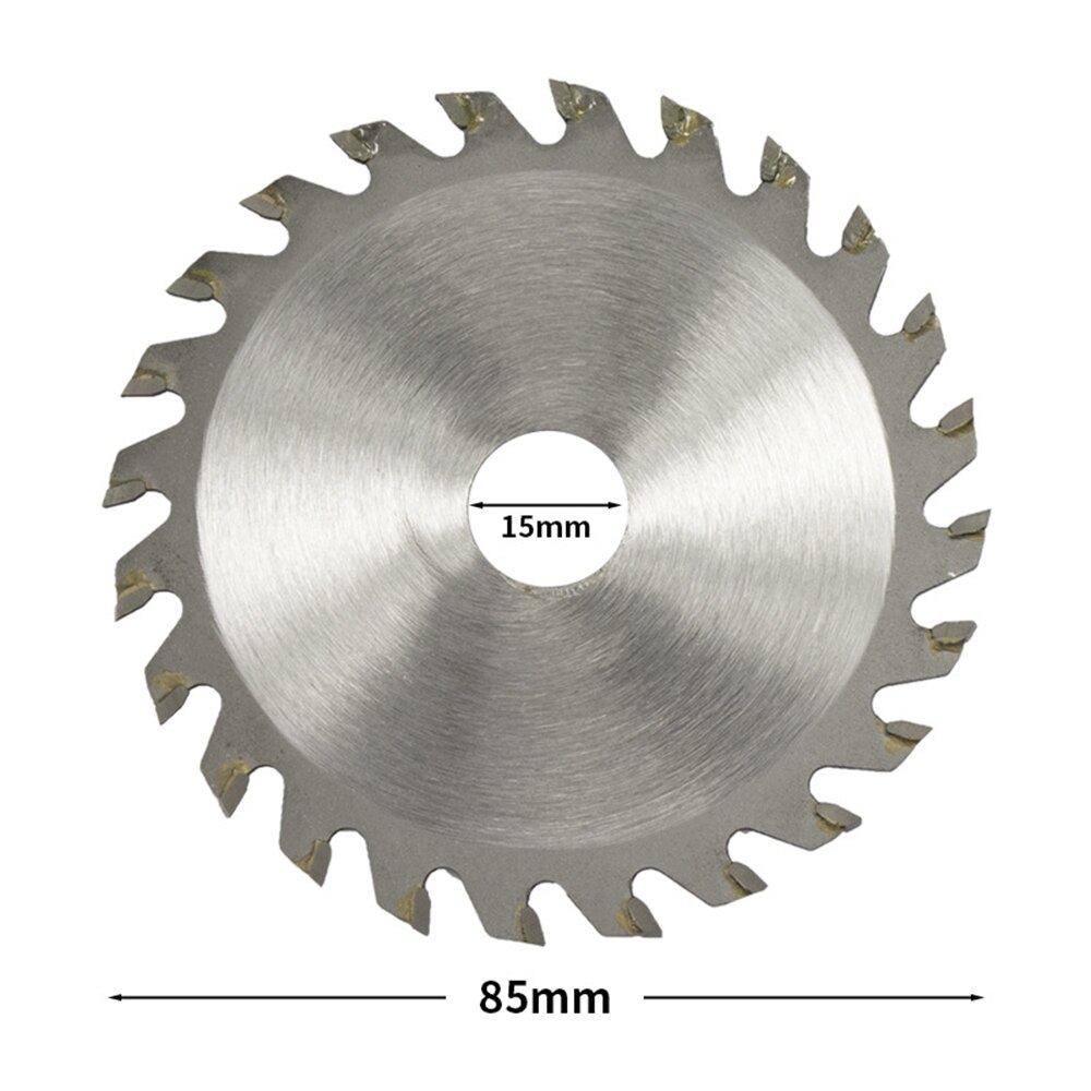 1 stk ud diameter 85 mm 24 t mini cirkelsavskive hjulskiver træskæreblad indvendig diameter 10mm 15mm: Indre diameter 15mm