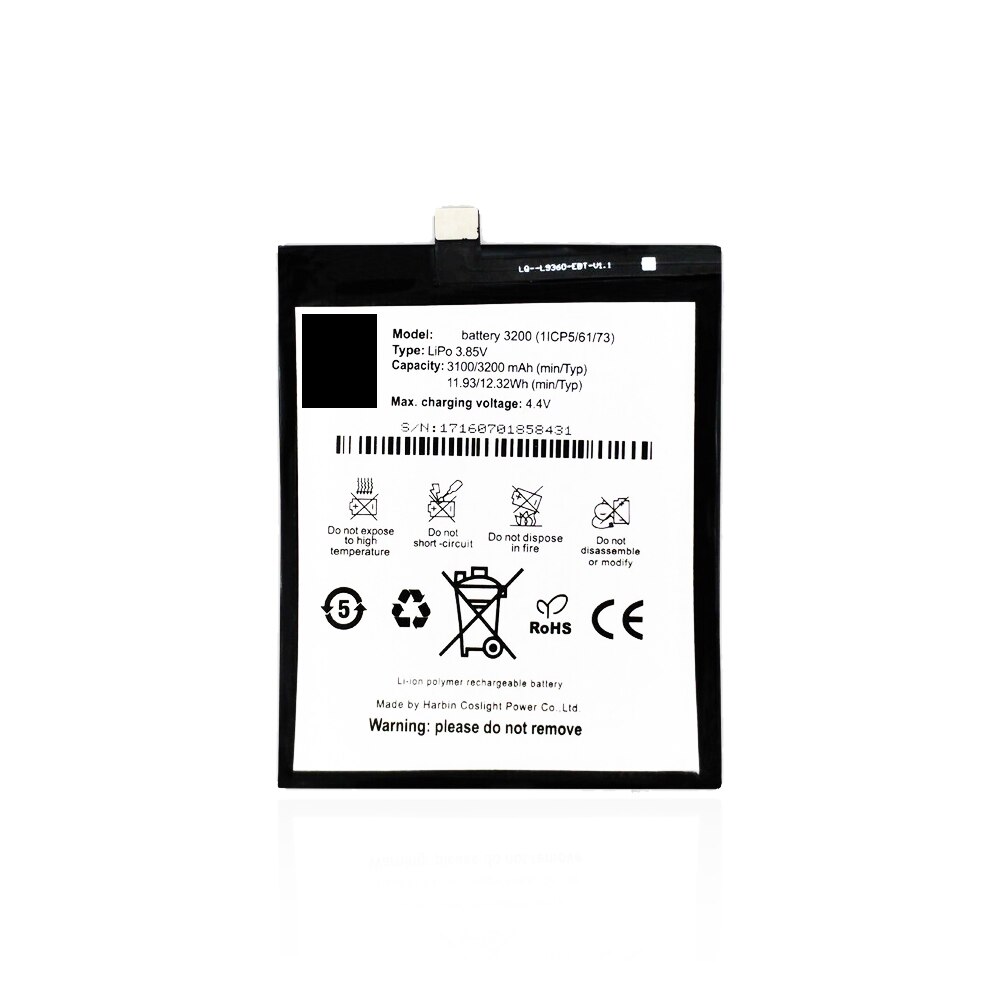 Compatibel Smartphone Interne Batterij Voor Bq Aquaris X5 Plus (3.8V, 3200 Mah, 1ICP5/61/73)