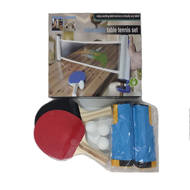 Table Tennis Net Assembly Suit Including Ping Pong Racket Ping Pong Balls Retractable Table Tennis Net Portable For Any Table: Blue yellow