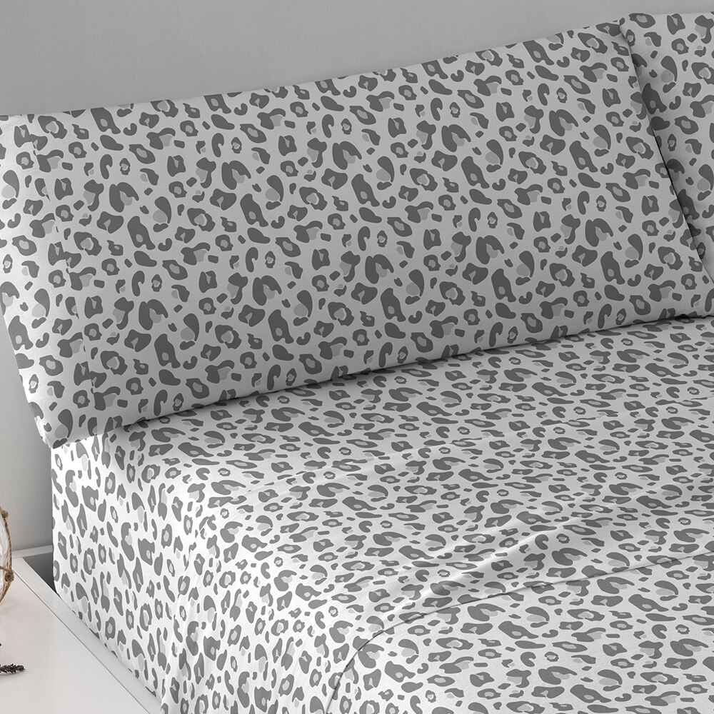 PimpamTex- Juegos de sábanas King Size para cama 180 | Ropa de Cama Grande con 4 Piezas de Polialgodón con Estampados Originales: Feline Pearl