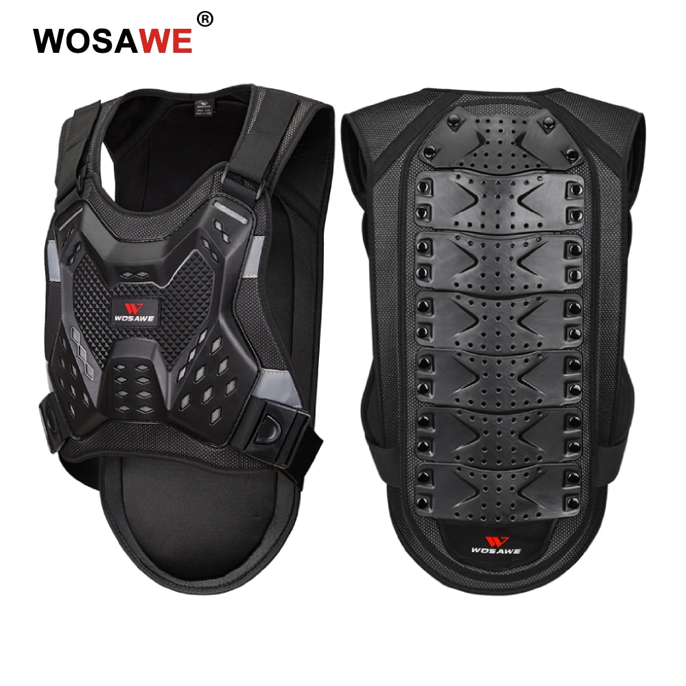 WOSAWE-Chaleco de armadura de motocicleta para adulto, protección para el pecho y la espalda, Motocross, todoterreno, soporte para la columna vertebral, equipo de protección corporal