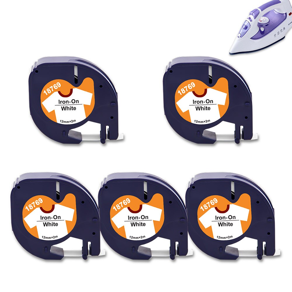Dymo Labeling Machine Dymo Labeller Dymo LT-100H LT100H with 5PK Compatible Dymo Letratag Tape Iron on Fabric Label Tape 18769: 5PK Label Tapes