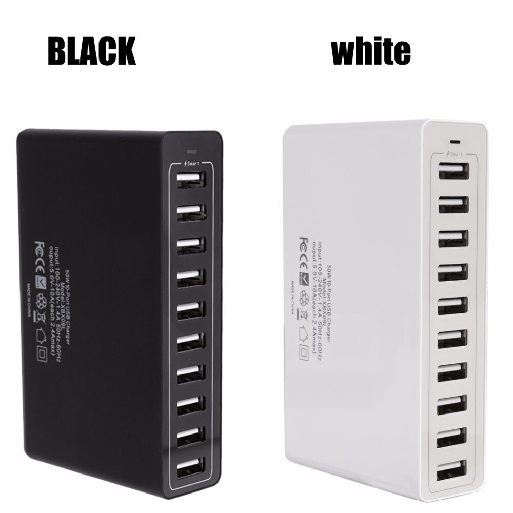 10A 50W 10 Port Usb Power Opladen Hub Powerport Multi-Port Usb Charger Eu Ons Uk Standard Smart multi Beschermen Voltageboost